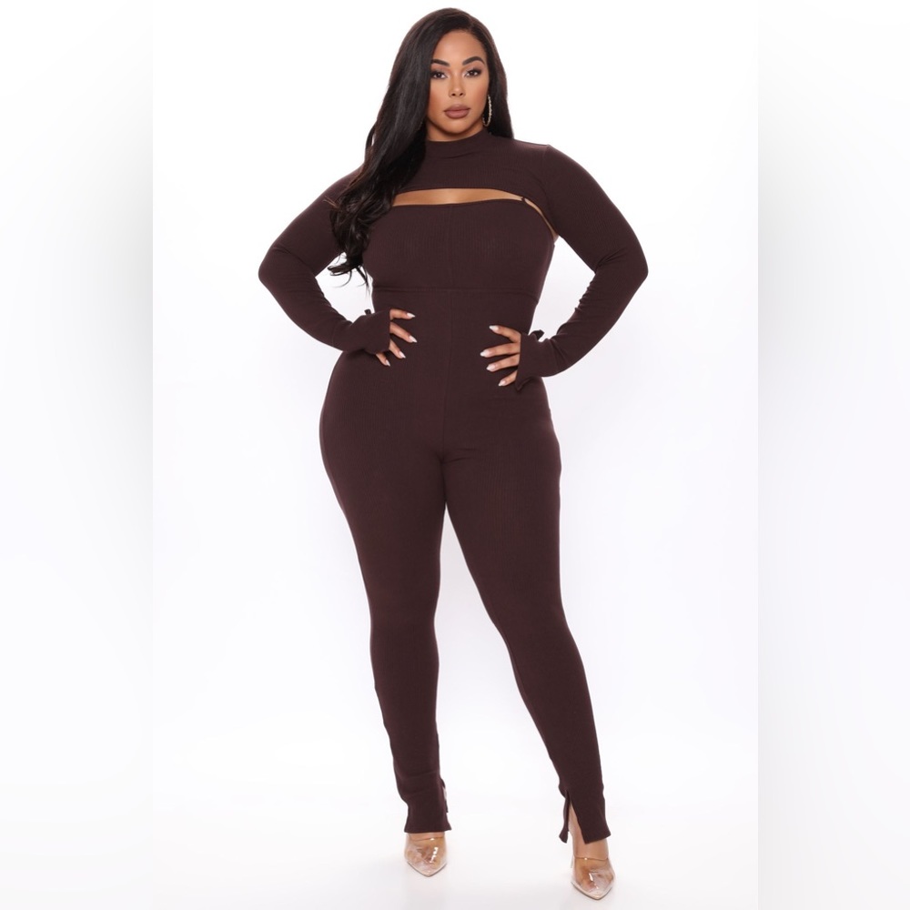 Just for fun, ribbed jumpsuit set - Picture 2 of 5